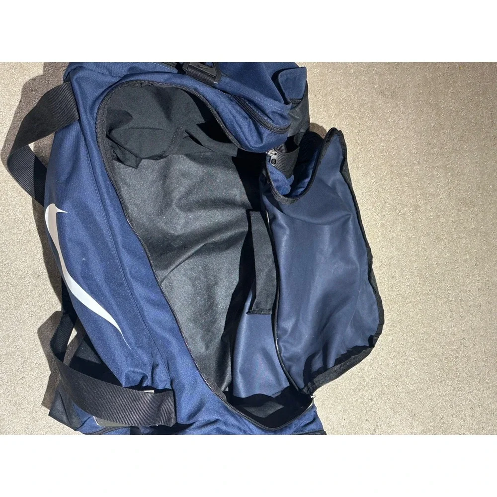 Nike vintage duffle Bag Navy Blue Black Gym Travel Bag Large nwt